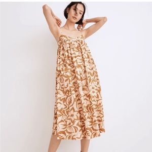 Linen-blend Cami Midi Dress in Tropicale Floral